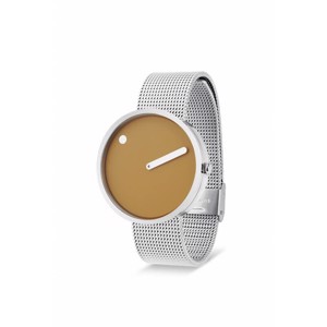 Picto ur - mustard yellow stål mesh lænke 40 mm - 43354-0820